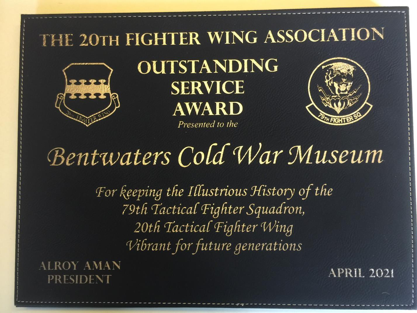 Bentwaters Cold War Museum Outstanding Service Award