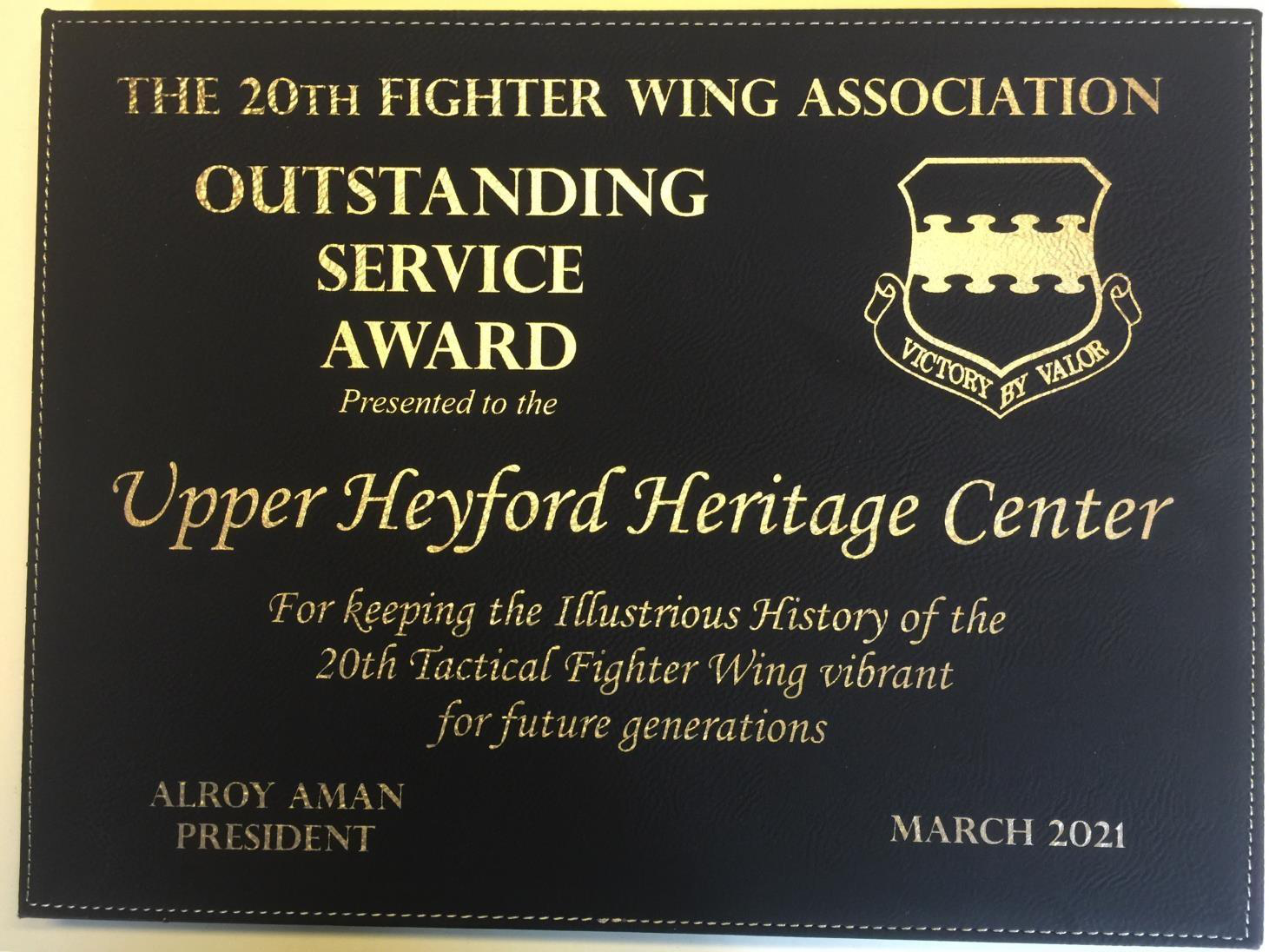 Upper Heyford Heritage Centre Outstanding Service Award