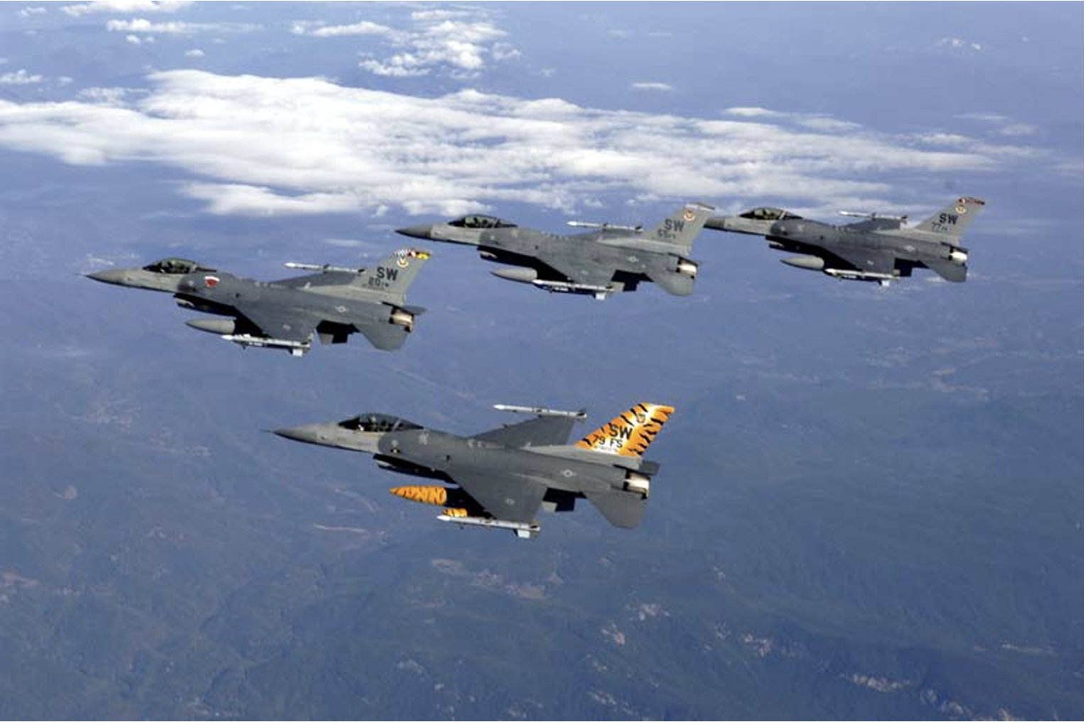 F-16 aircraft of the 20th Fighter Wing at Shaw Air Force Base